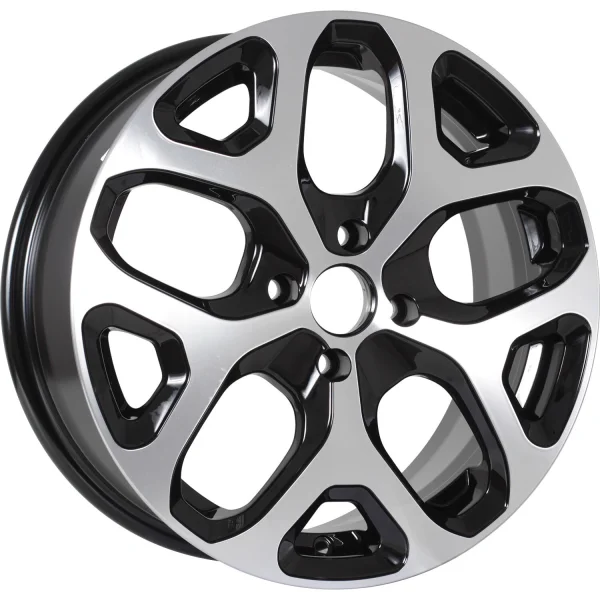 KDW KD1637 (ZV 16_Vesta) R16x6.5 4x100 ET50 CB60.1 Black_Front_Polished