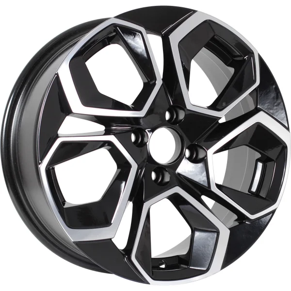KDW KD1620 R16x6.5 5x114.3 ET45 CB60.1 Black_Front_Polished