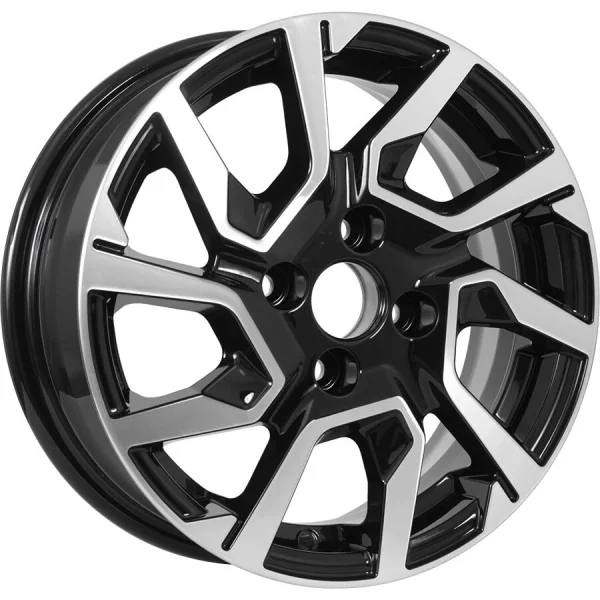 KDW KD1420 R14x5.5 4x98 ET35 CB58.5 Black_Front_Polished